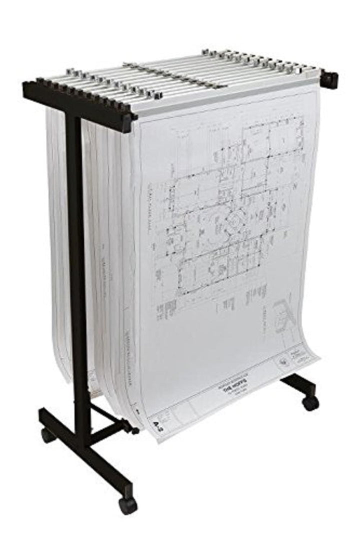 AdirOffice Expandable Blueprint Mobile Plan Center, Black