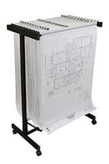 AdirOffice Expandable Blueprint Mobile Plan Center, Black