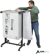 AdirOffice Expandable Blueprint Mobile Plan Center, Black