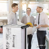 AdirOffice Expandable Blueprint Mobile Plan Center, Black