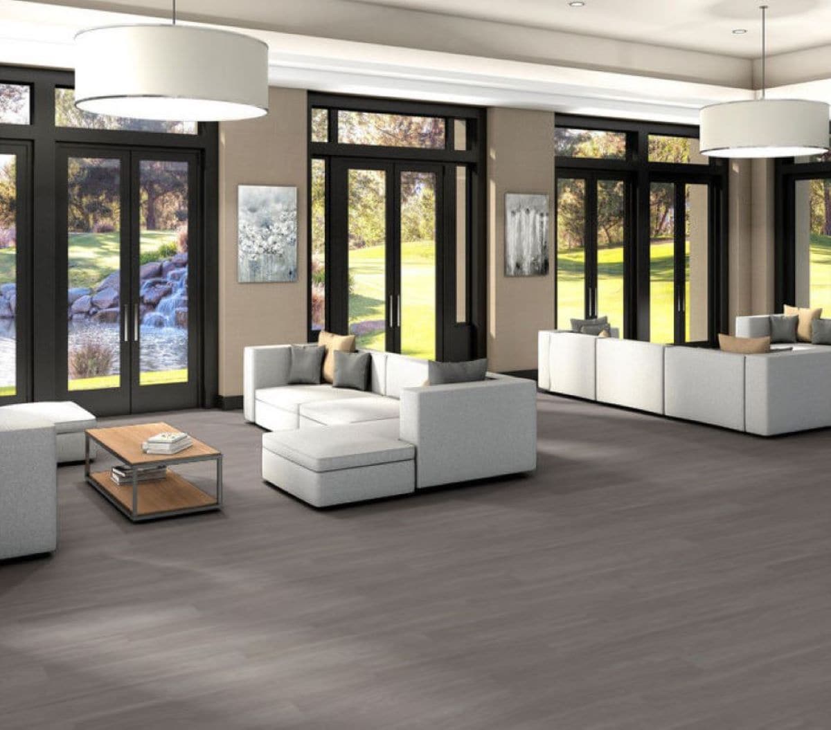 Shaw Boundless 8 Paradise Gray 8-mil x 7-in W x 48-in L Waterproof Glue Down Luxury Vinyl Plank Flooring (34.98-sq ft/ Carton)