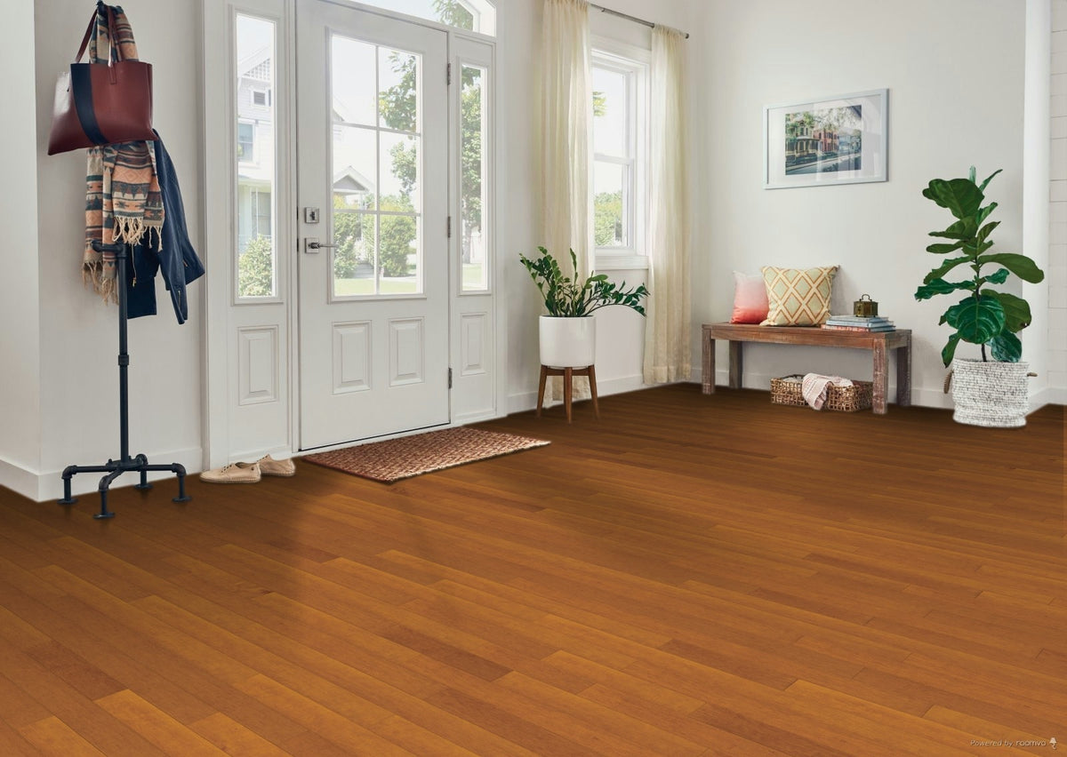 Bruce Turlington Lock and Fold Russet Maple 5-in W x 3/8-in T x 60-in Smooth/Traditional Engineered Hardwood Flooring (22-sq ft / Carton)