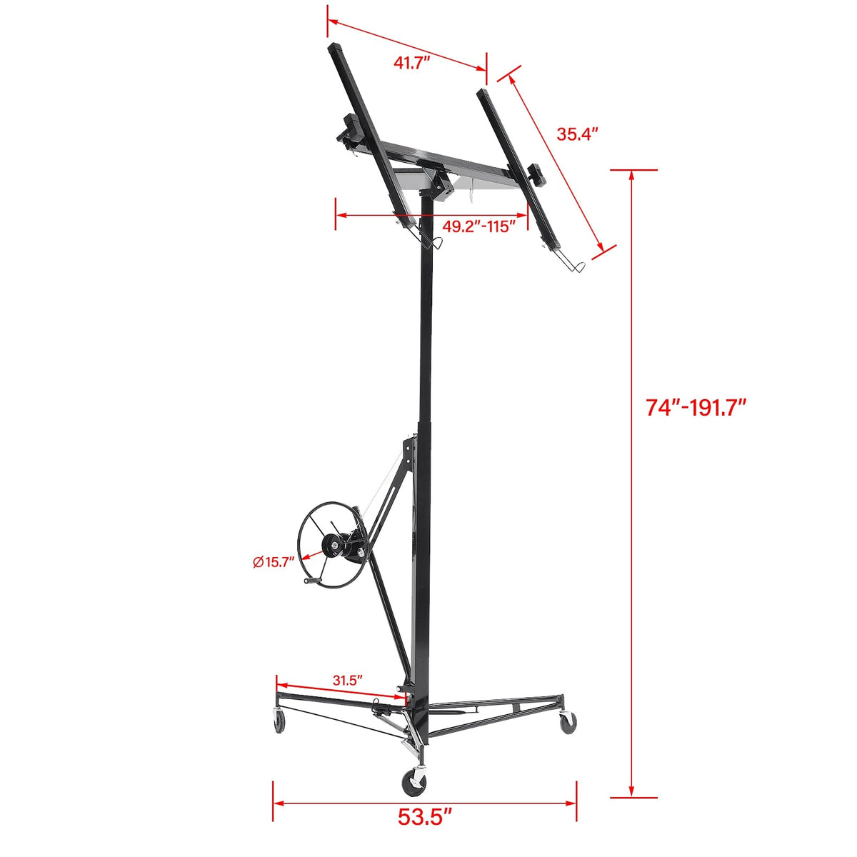 Maocao Hoom 16ft Drywall Lift 16-ft H x 53.5-in L x 53.5-in W Steel Drywall Lift