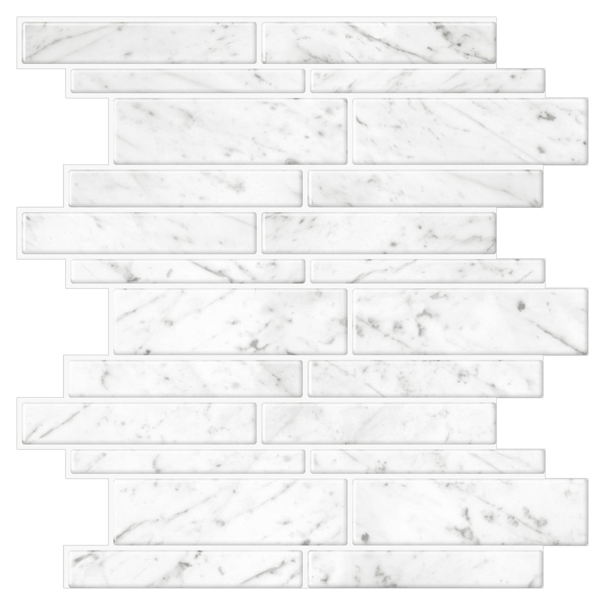 Mureno Dimensions Light marbled 12-in x 12-in Matte PVC Marble look Multi-shaped Peel and stick Mosaic Wall Tile product image