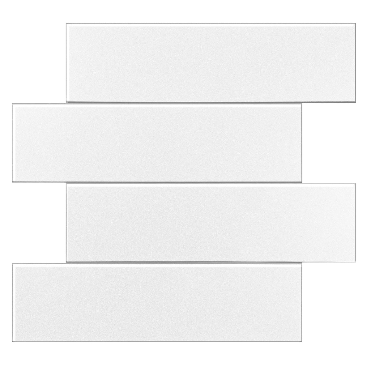 Murella SPC White matte 11-in x 12-in Matte Composite Subway Peel and stick Wall Tile product image