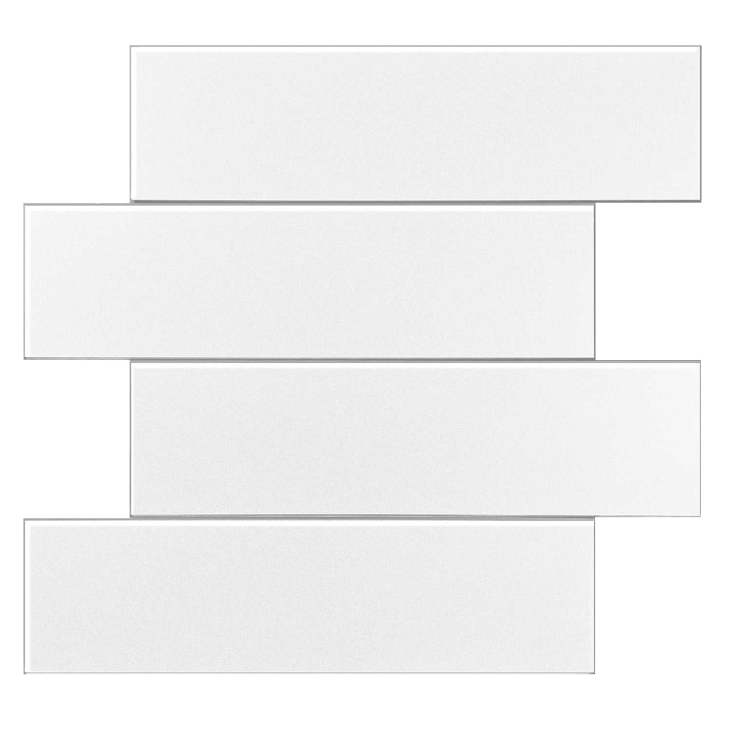 Murella SPC White matte 11-in x 12-in Matte Composite Subway Peel and stick Wall Tile product image