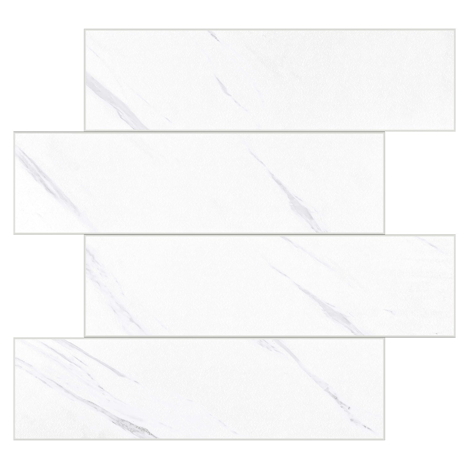 Murella SPC Light White Marble 11-in x 12-in Matte Composite Marble look Peel and stick Wall Tile product image