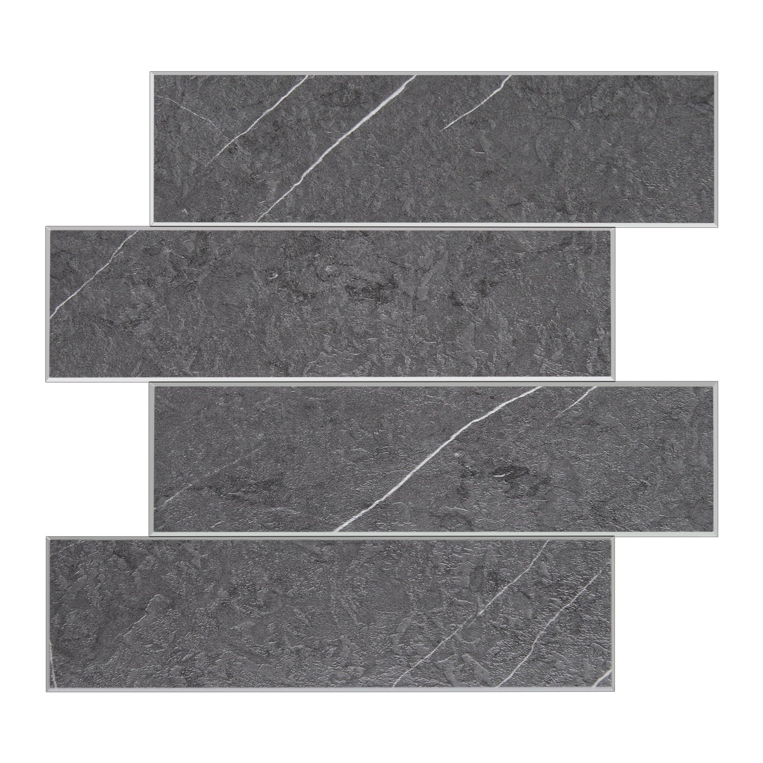 Murella SPC Dark marbled stone 11-in x 12-in Multi-finish Composite Peel and stick Wall Tile product image