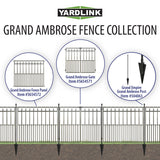 YARDLINK Grand Ambrose 3-ft H x 4-ft W Powder Coated Galvanized Steel Decorative Metal Flat-top No Dig Decorative Fence Panel