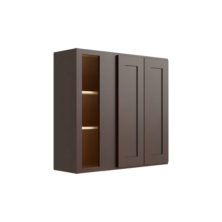 RELIABILT Parkstone 42-in W x 36-in H x 12-in D Espresso Blind Corner Wall Fully Assembled Plywood Cabinet (Shaker Style)