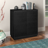 Hailey Home Presque Black Grain 2-Shelf Office Cabinet