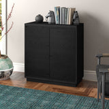 Hailey Home Presque Black Grain 2-Shelf Office Cabinet