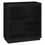 Hailey Home Presque Black Grain 2-Shelf Office Cabinet