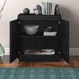 Hailey Home Presque Black Grain 2-Shelf Office Cabinet