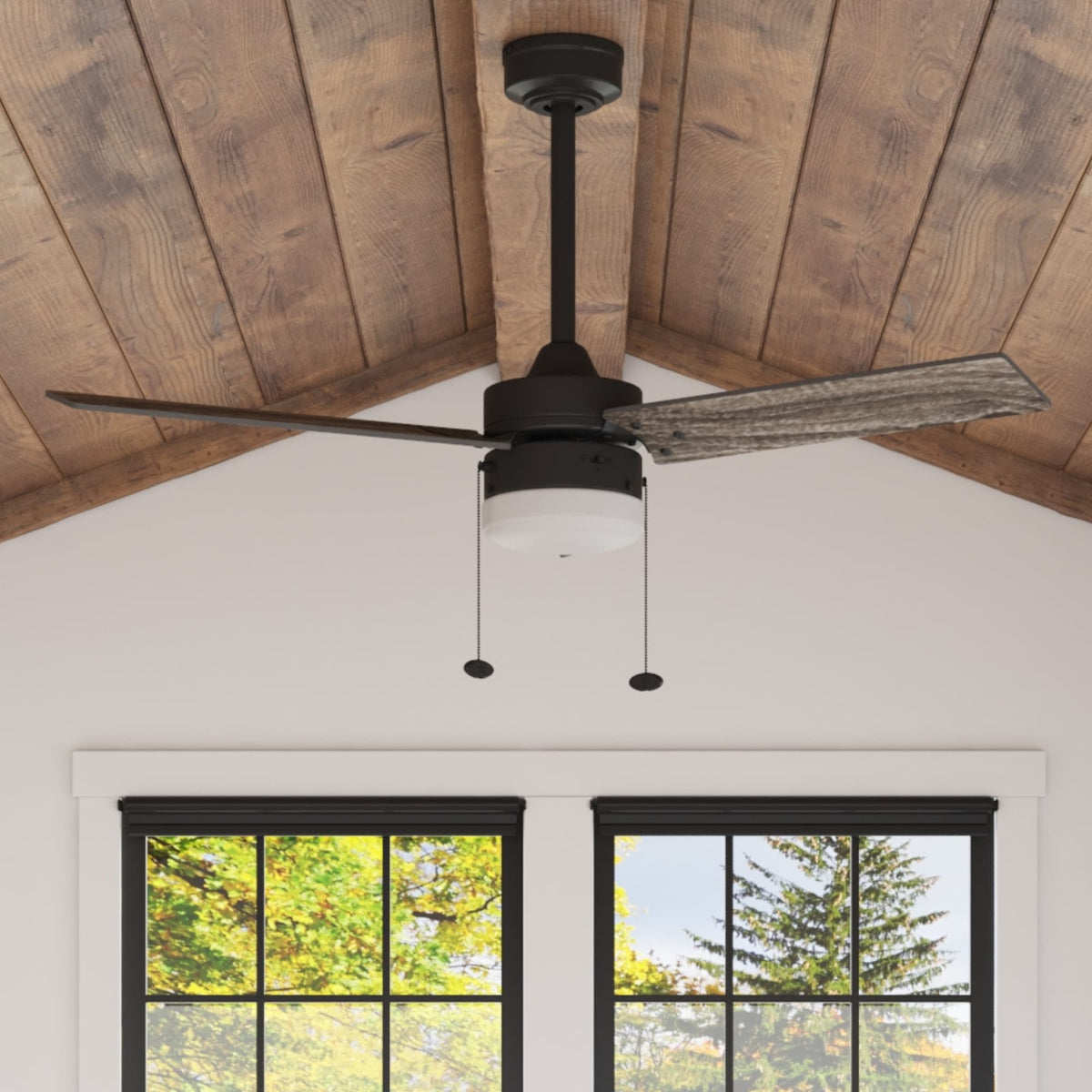 Harbor Breeze Vue 44-in Bronze LED Indoor Ceiling Fan with Light, 3-Blade
