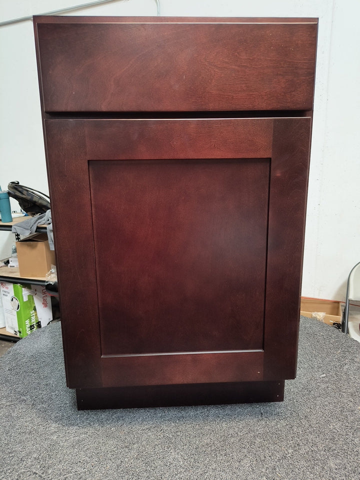 RELIABILT Parkstone 9-in W x 34.5-in H x 24-in D Espresso 1-Drawer Base Fully Assembled Plywood Cabinet (Flat Panel Shaker Style)