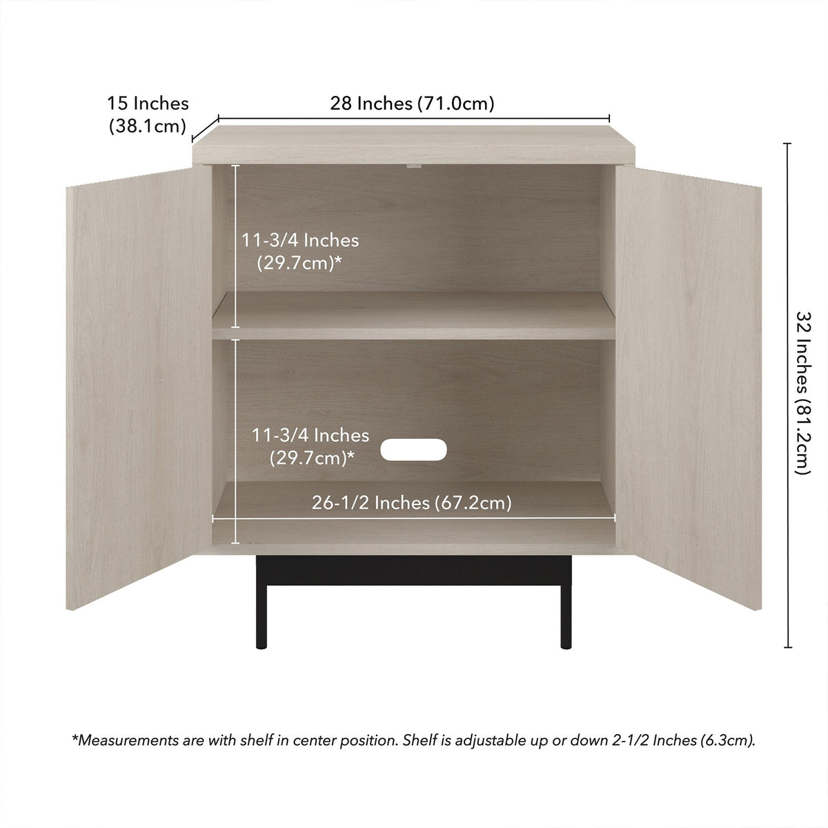 Hailey Home Whitman Alder White 2-Shelf Office Cabinet