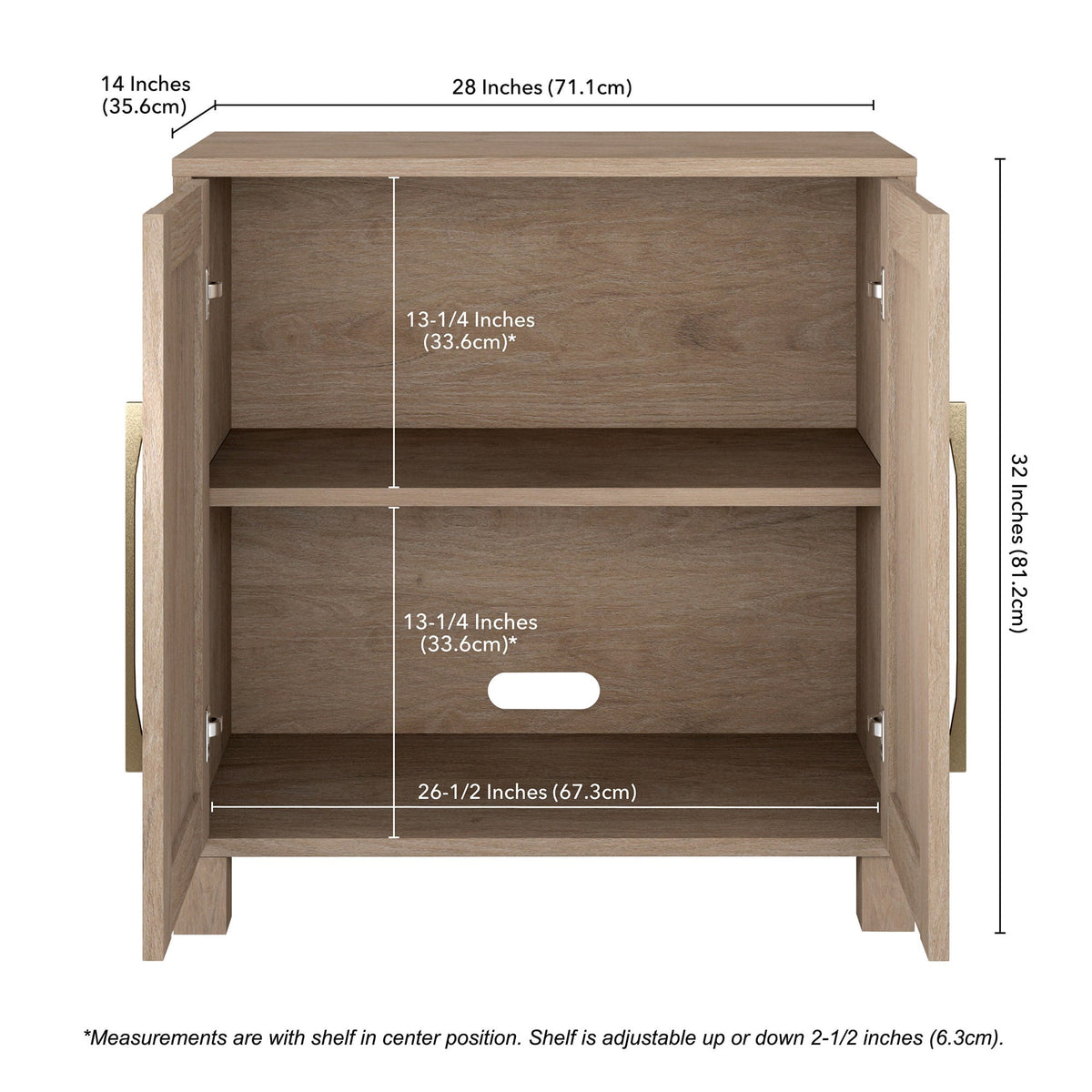 Hailey Home Chabot Antiqued Gray Oak 2-Shelf Office Cabinet
