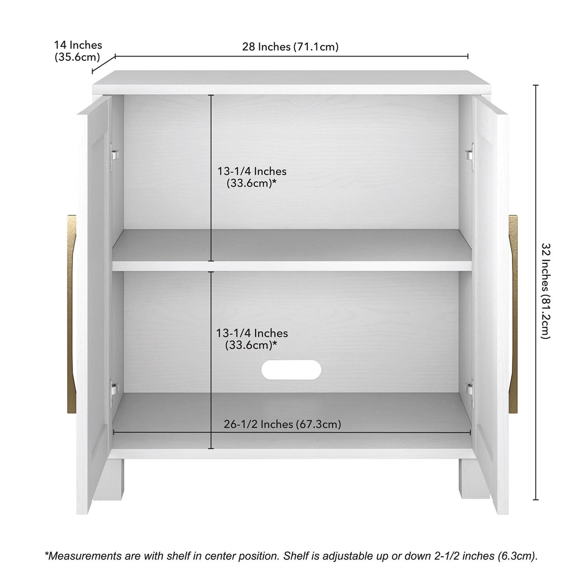 Hailey Home Chabot White 2-Shelf Office Cabinet