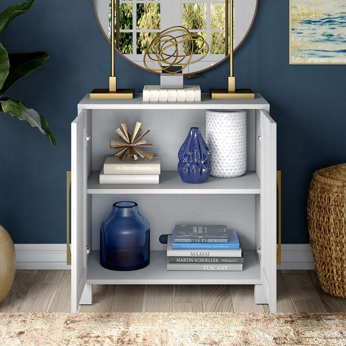 Hailey Home Chabot White 2-Shelf Office Cabinet