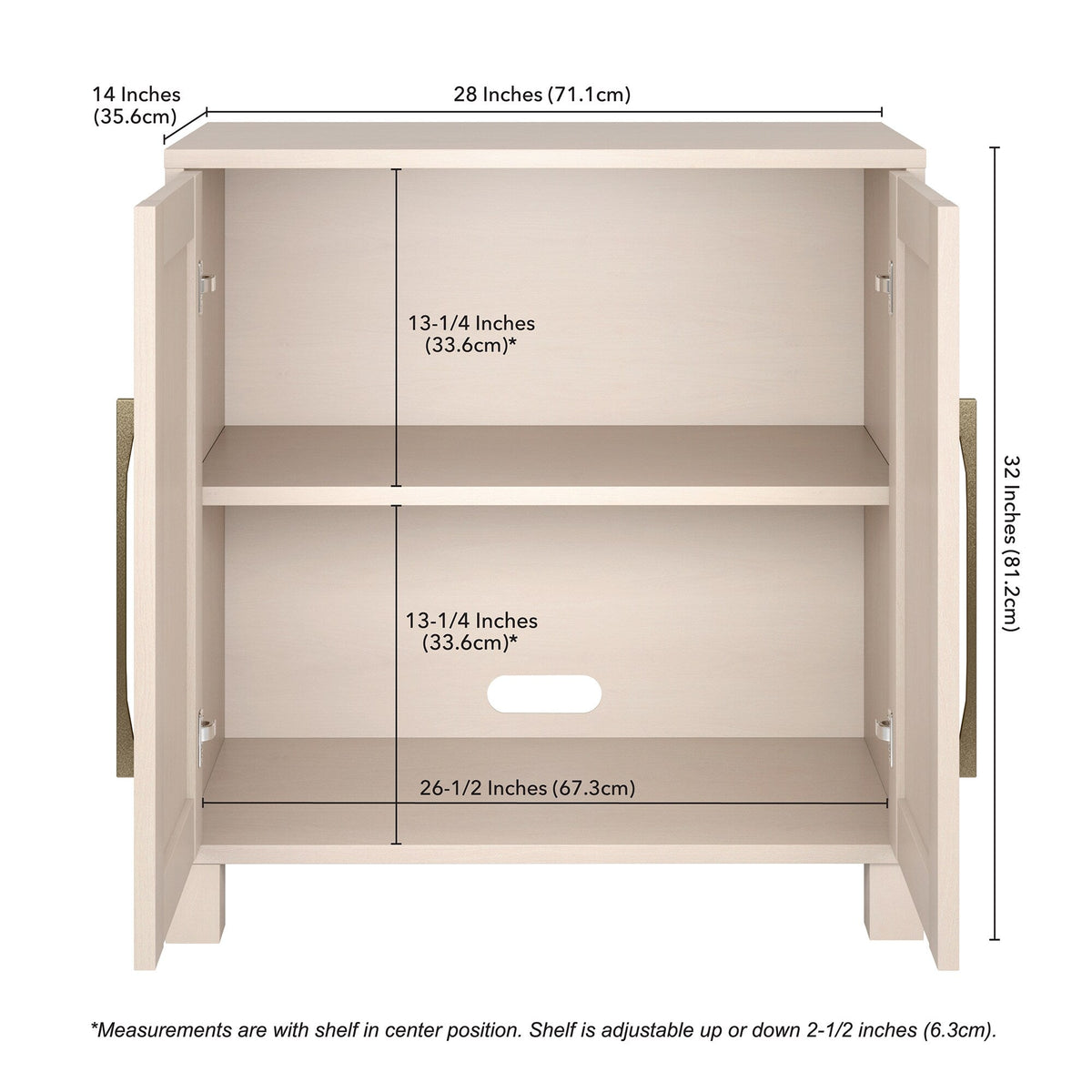 Hailey Home Chabot Alder White 2-Shelf Office Cabinet