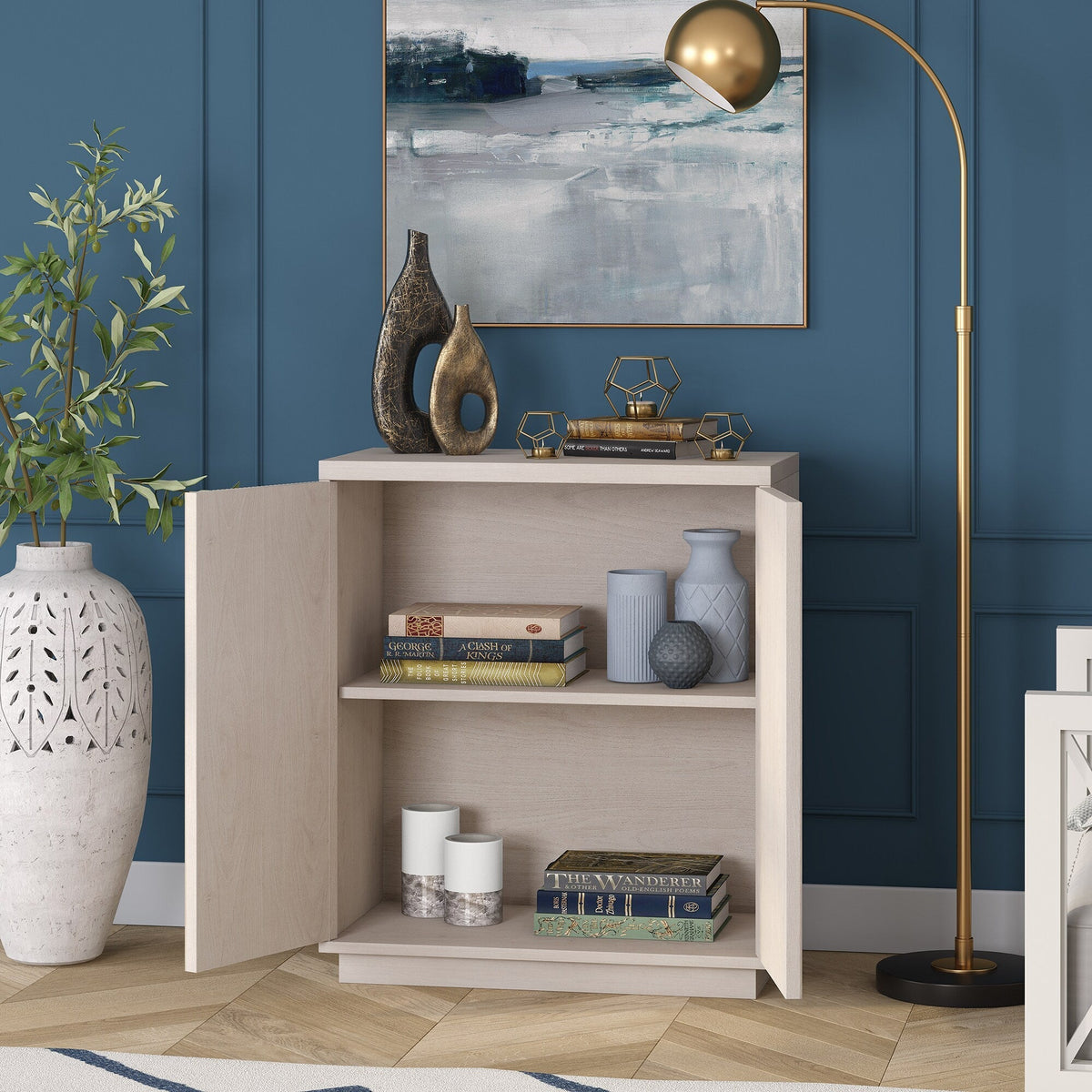 Hailey Home Alston Alder White 2-Shelf Office Cabinet
