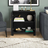 Hailey Home Holbrook Black Grain 2-Shelf Office Cabinet