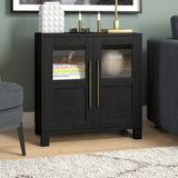 Hailey Home Holbrook Black Grain 2-Shelf Office Cabinet