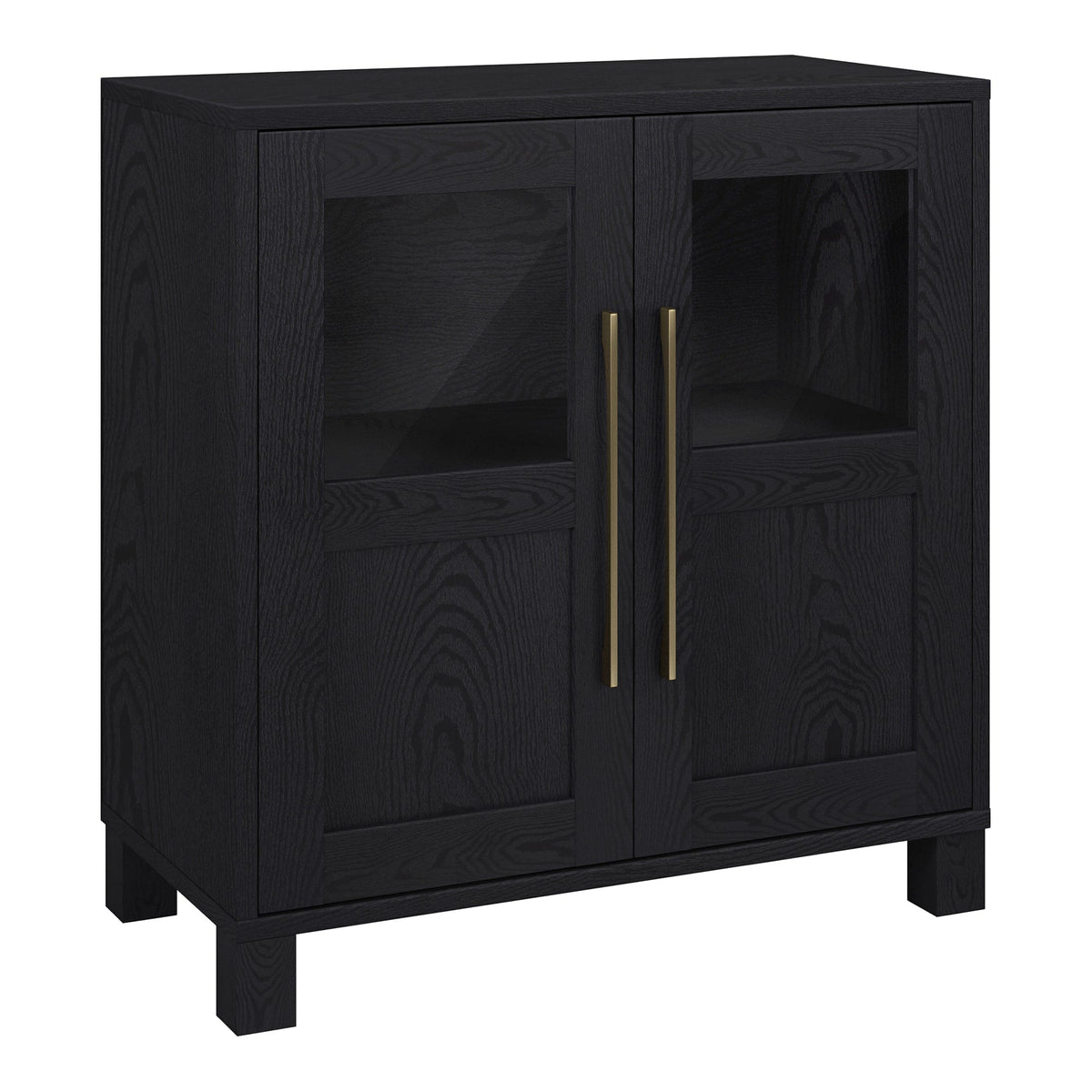 Hailey Home Holbrook Black Grain 2-Shelf Office Cabinet
