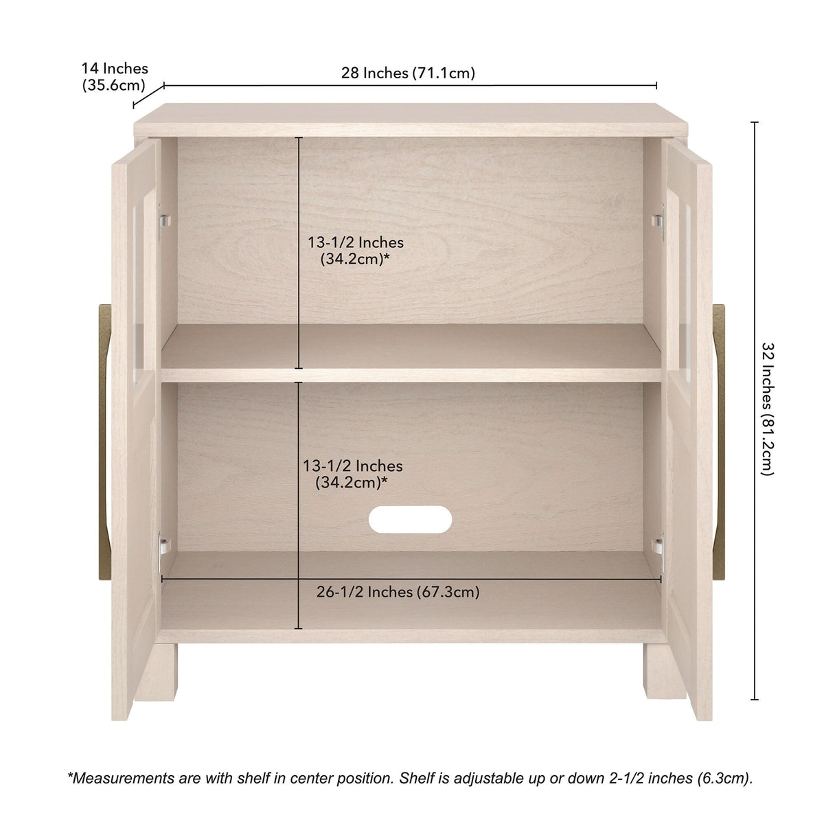 Hailey Home Holbrook Alder White 2-Shelf Office Cabinet