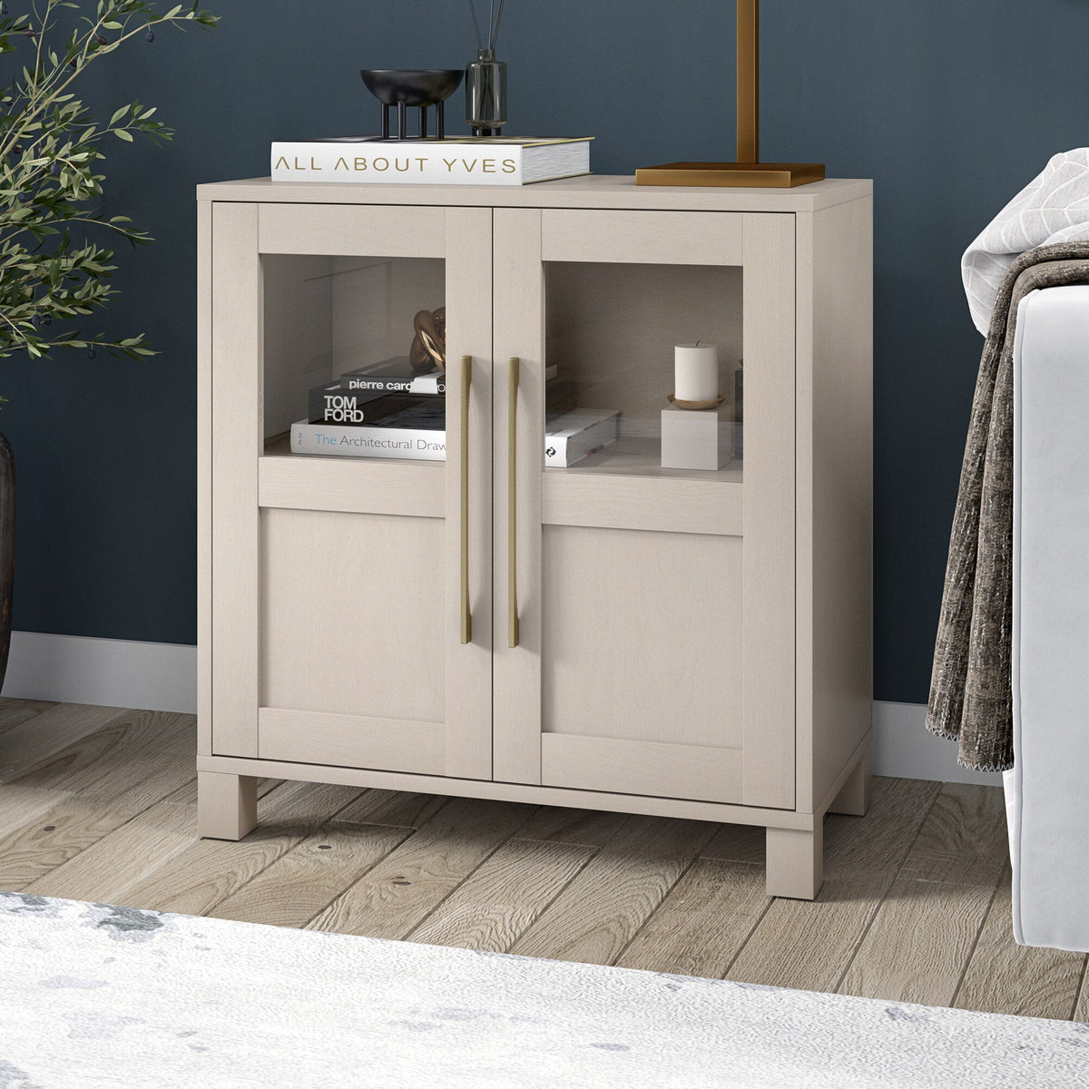 Hailey Home Holbrook Alder White 2-Shelf Office Cabinet