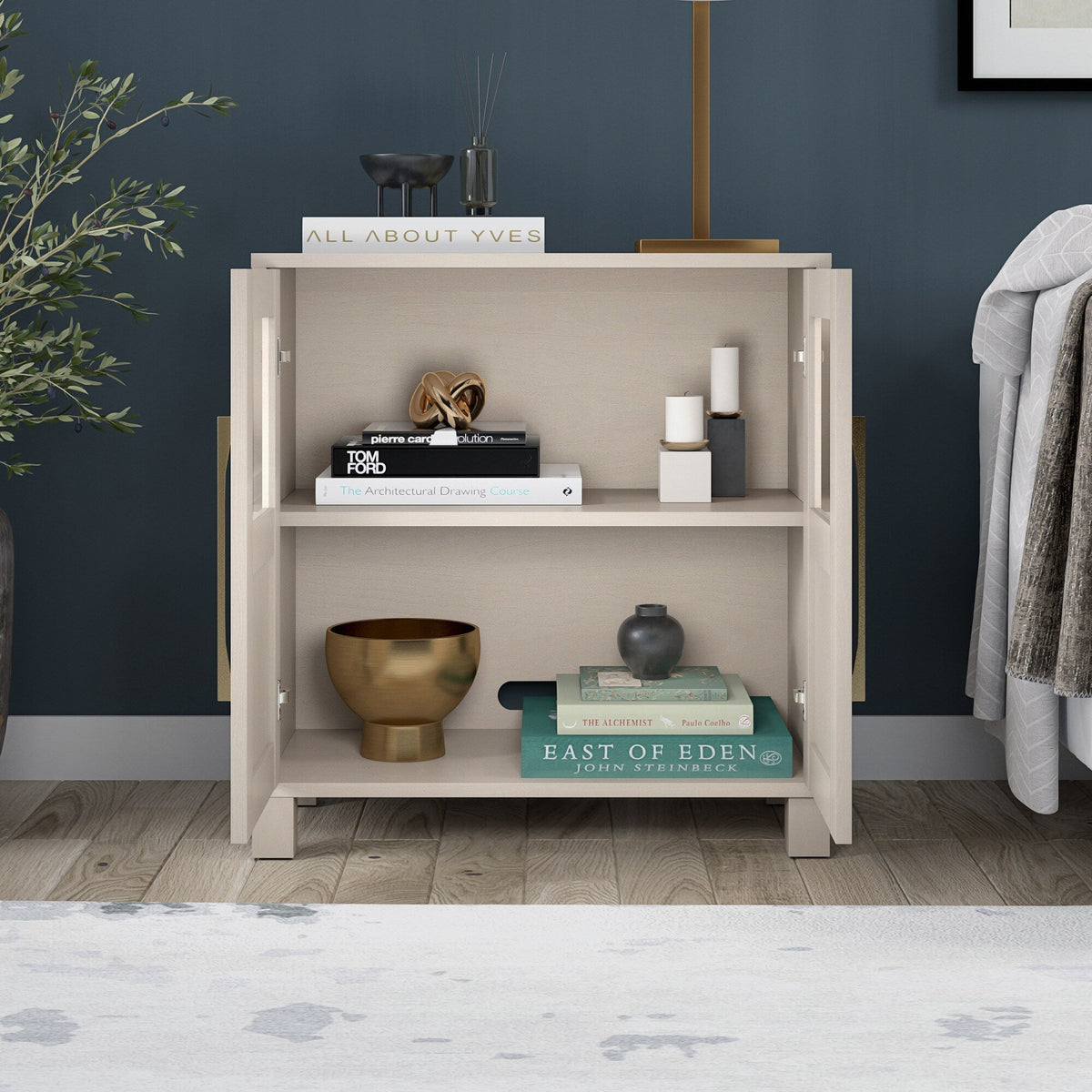 Hailey Home Holbrook Alder White 2-Shelf Office Cabinet