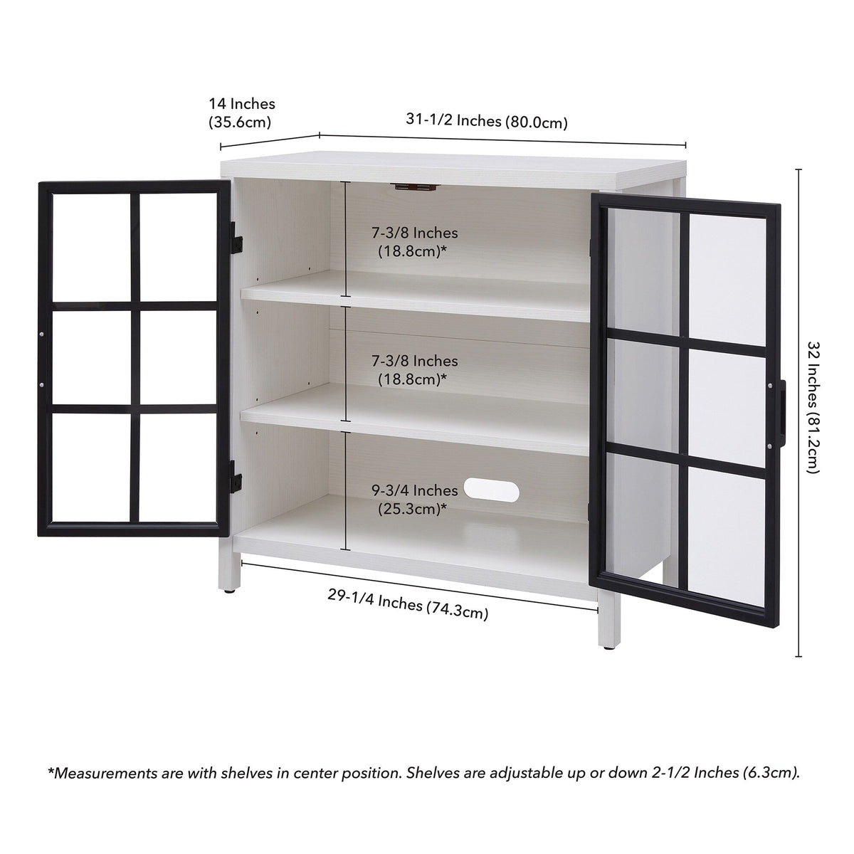 Hailey Home Bennett White 2-Shelf Office Cabinet