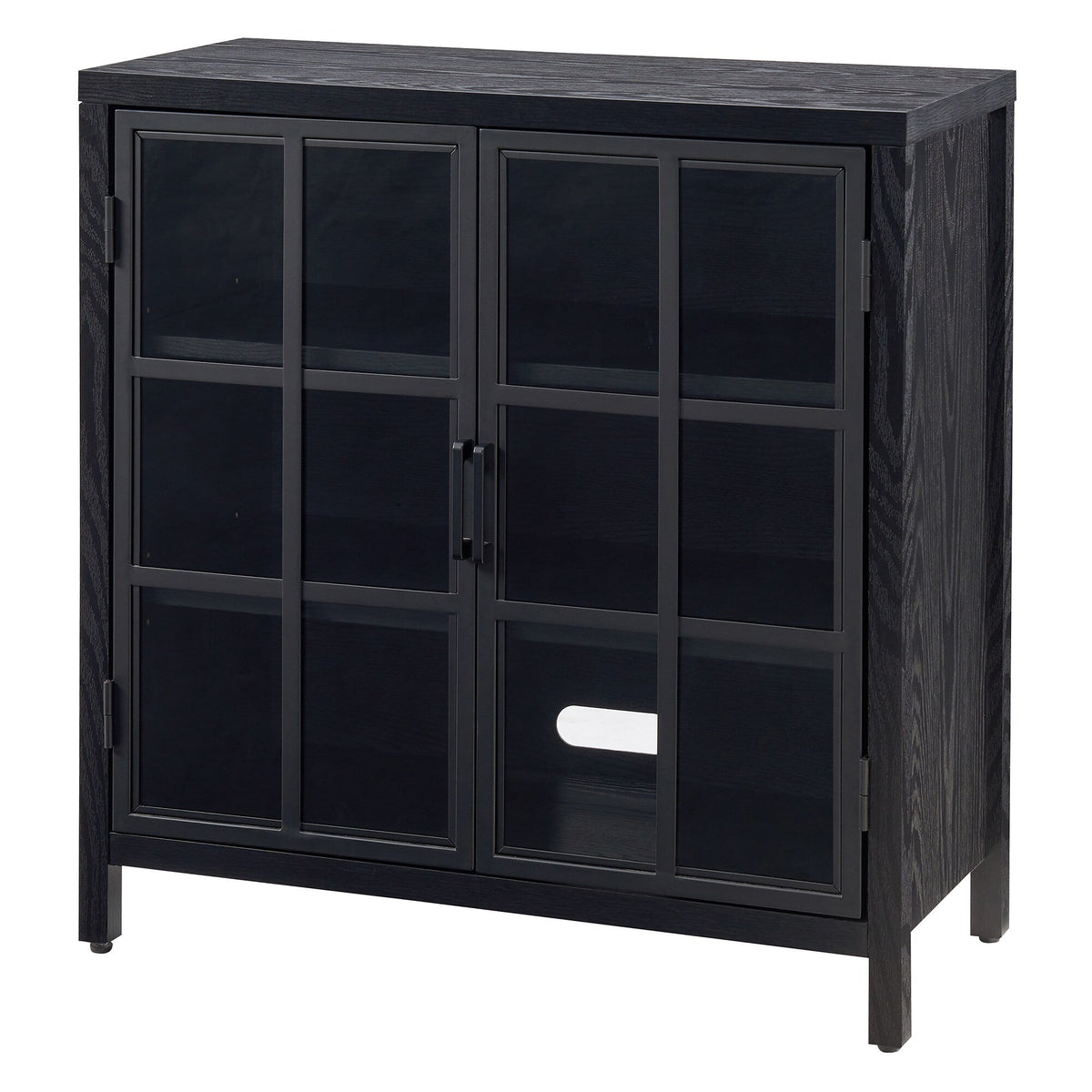 Hailey Home Bennett Black Grain 2-Shelf Office Cabinet