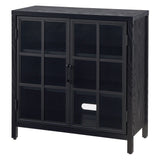 Hailey Home Bennett Black Grain 2-Shelf Office Cabinet