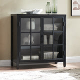 Hailey Home Bennett Black Grain 2-Shelf Office Cabinet