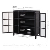 Hailey Home Bennett Black Grain 2-Shelf Office Cabinet