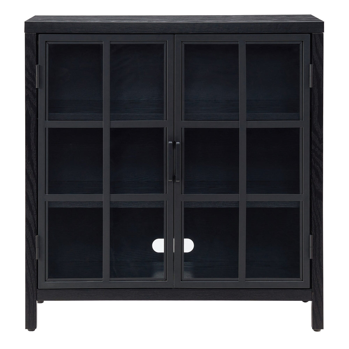 Hailey Home Bennett Black Grain 2-Shelf Office Cabinet