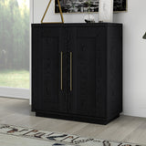 Hailey Home Tillman Black Grain 2-Shelf Office Cabinet