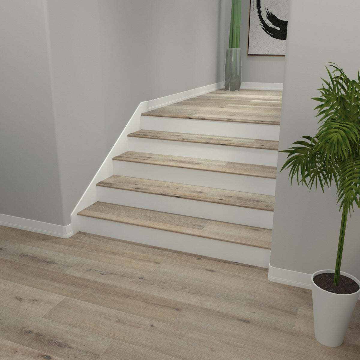 CALI Vinyl Pro with Mute Step 2.06-in x 72-in Natural Elm Prefinished Stair Nosing