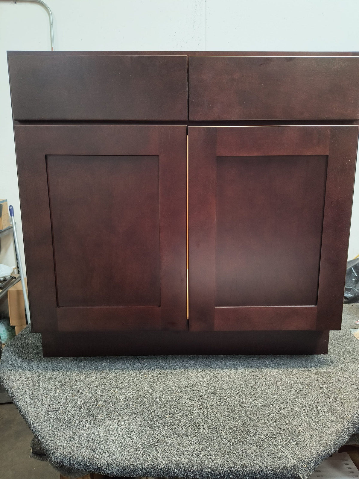 RELIABILT Parkstone 24-in W x 34.5-in H x 24-in D Espresso 1-Drawer Base Fully Assembled Plywood Cabinet (Flat Panel Shaker Style)