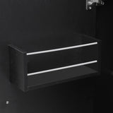 Bybafun Black Mdf Base with Wood Top Rolling Kitchen Cart (28.7-in x 53.9-in x 36.8-in)