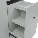 Bybafun Gray Mdf Base with Wood Top Rolling Kitchen Cart (28.7-in x 53.9-in x 36.8-in)