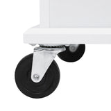Bybafun White Mdf Base with Wood Top Rolling Kitchen Cart (28.7-in x 53.9-in x 36.8-in)