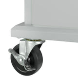 Bybafun Gray Mdf Base with Wood Top Rolling Kitchen Cart (28.7-in x 53.9-in x 36.8-in)