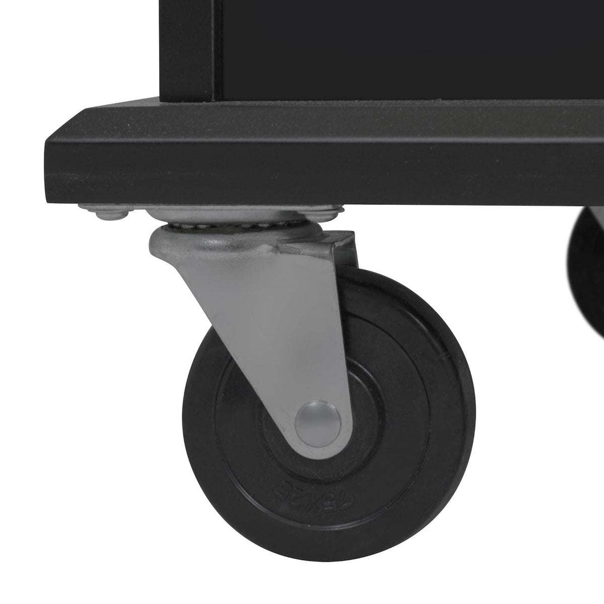 Bybafun Black Mdf Base with Wood Top Rolling Kitchen Cart (28.7-in x 53.9-in x 36.8-in)