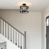 Quoizel Norfolk 11.87-in Oil Rubbed Bronze Transitional Semi-Flush Mount Light