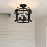 Quoizel Norfolk 11.87-in Oil Rubbed Bronze Transitional Semi-Flush Mount Light