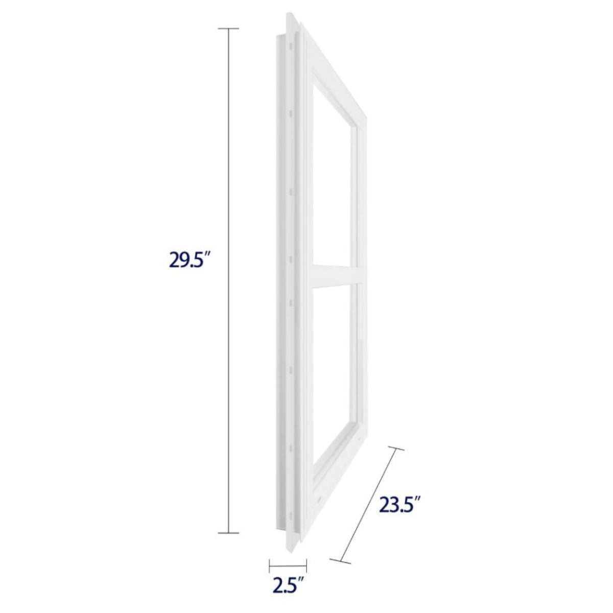 Project Source 20000S Series New Construction 23-1/2-in x 29-1/2-in x 2-1/4-in Jamb White Vinyl Single-Pane Single-Hung Window, Half Screen Included