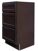 RELIABILT Parkstone 12-in W x 34.5-in H x 24-in D Espresso 3-Drawer Base Fully Assembled Plywood Cabinet (Flat Panel Style)